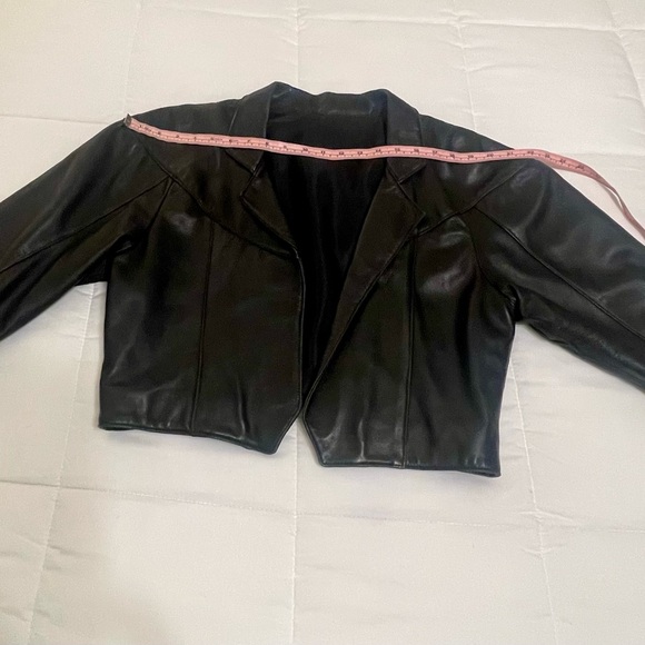 Women's Black Leather Jacket - Vintage/ 90’s - Picture 8 of 12